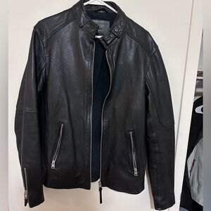 All Saints Cora Leather Jacket - Jet Black